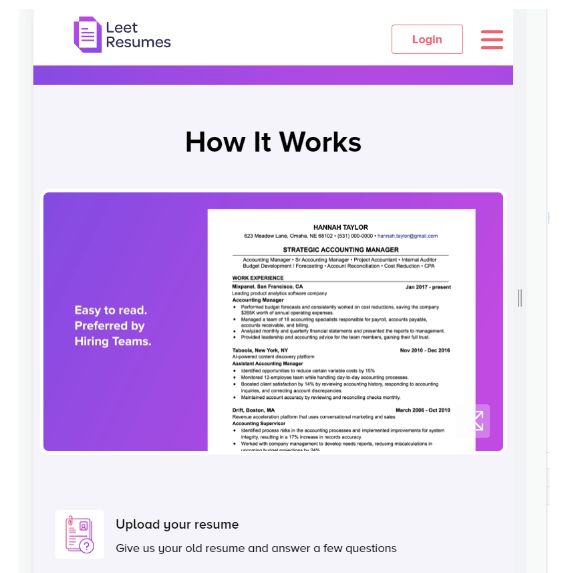 Leet Resumes Resume Writing Tool Features, Reviews, Use Cases, Pros