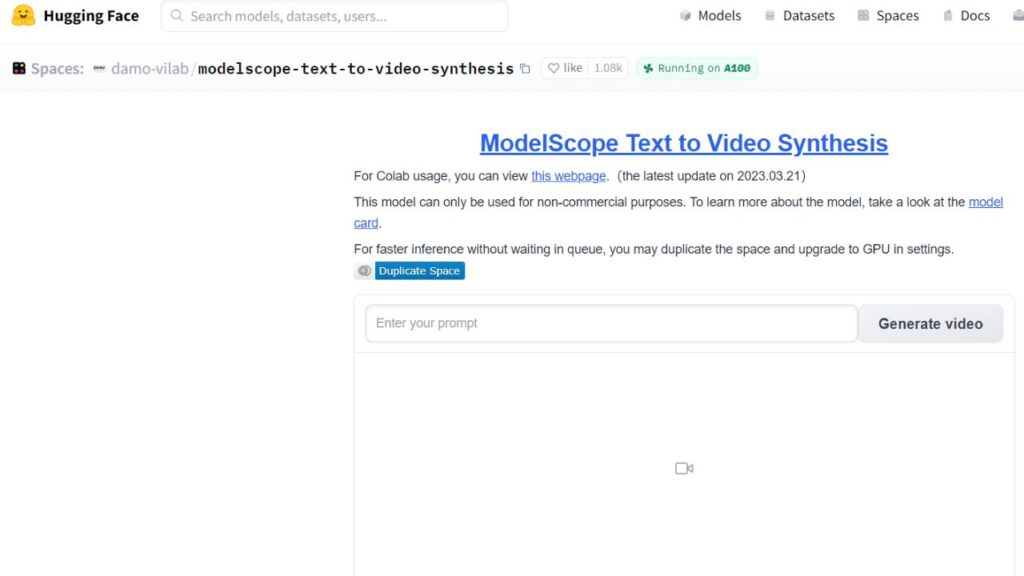 ModelScope Text To Video