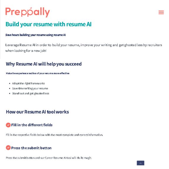 Preppally: Resume AI Tool Features, Reviews, Use Cases, Pros & Cons ...