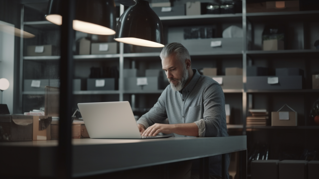 an affiliate marketer working on their laptop