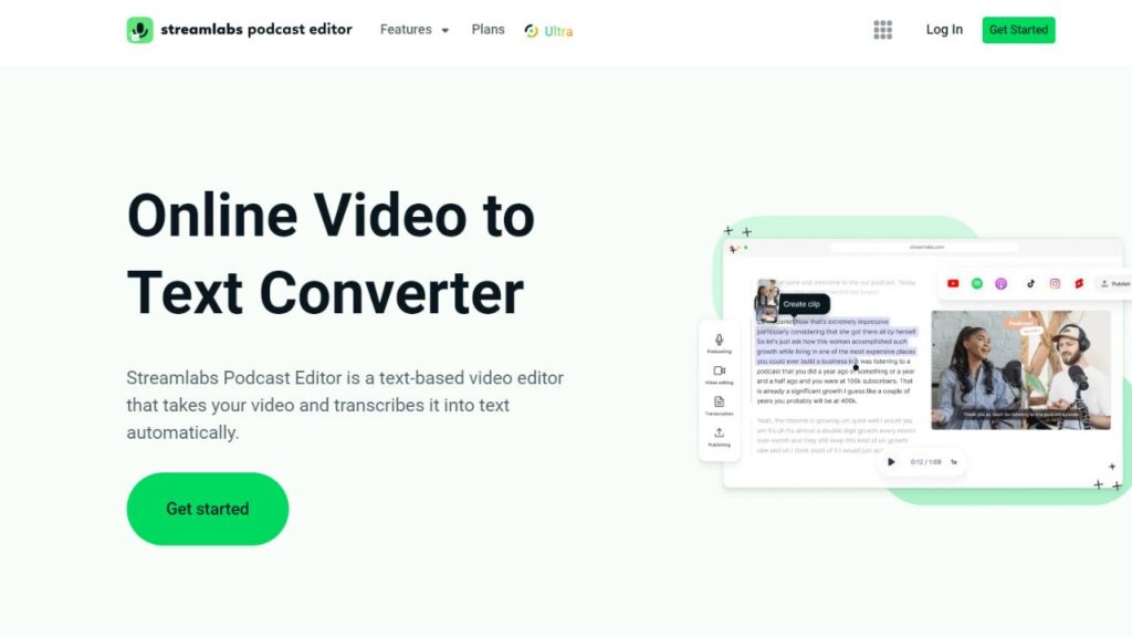 Streamlabs Video to Text Converter